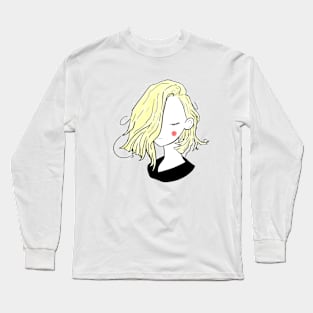 Pretty girl short hairstyles - full blonde Long Sleeve T-Shirt